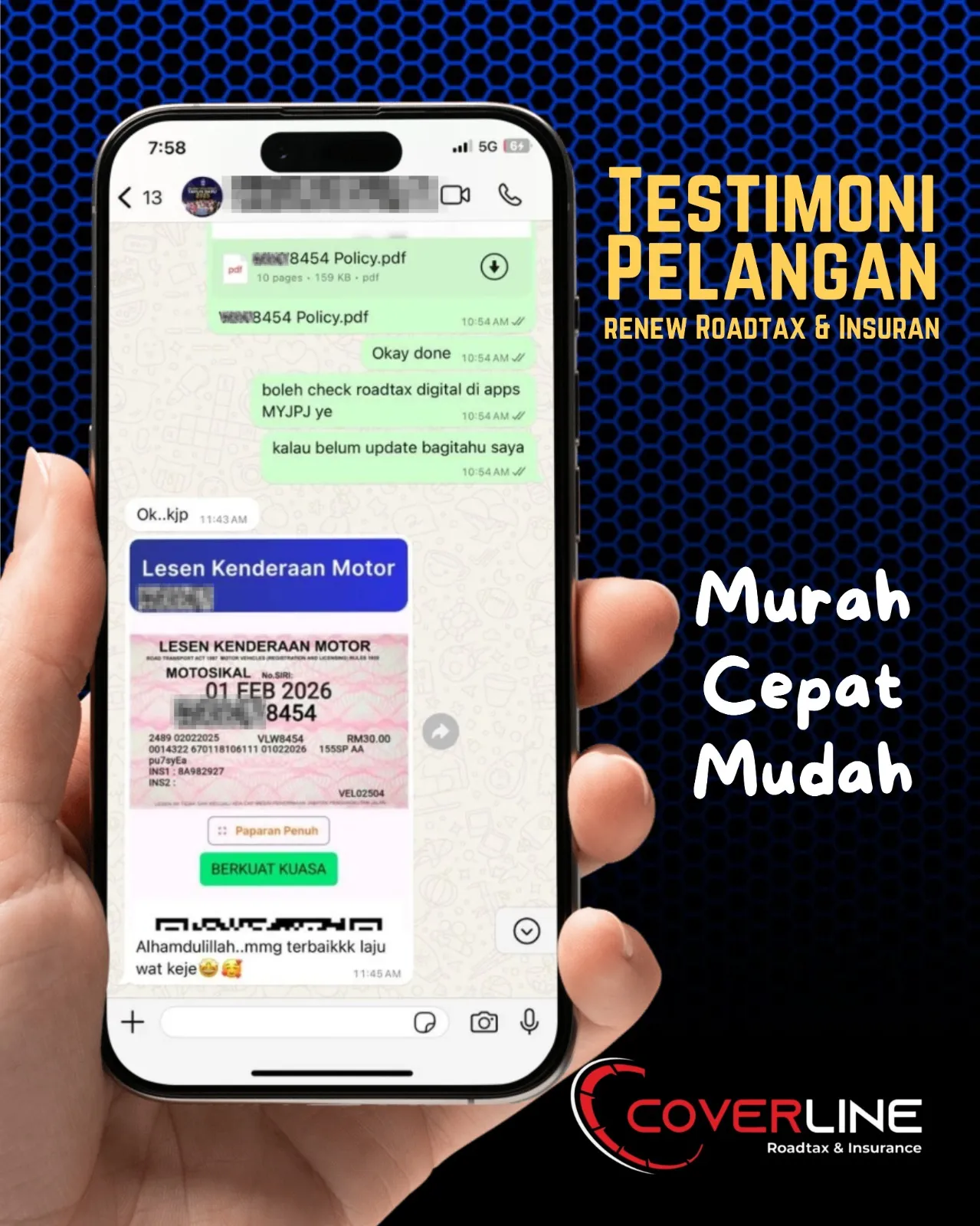 Perbualan WhatsApp asal: Alhamdulillah..mmg terbaikkk laju wat keje